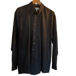 CUTTER & BUCK Black Men's Button Down Dress Shirt Cotton Blend - Size Large Tall